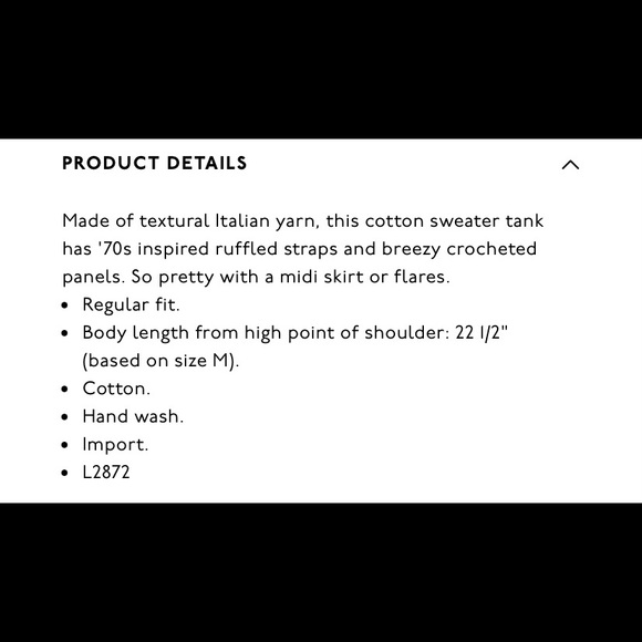 Madewell Ruffled Crochet Sweater Tank size XXS - Picture 4 of 5